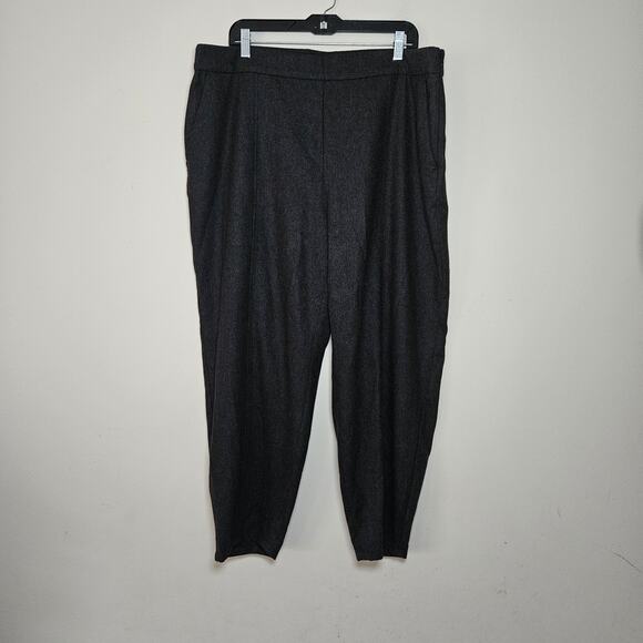 Eileen Fisher Ankle Lantern Pants Wool Flannel Gray Women's Size XL New With Tag - Picture 1 of 8